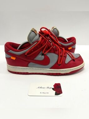 Off-White x Nike Dunk Low ‘University Red’ (CT0856 600) Shoes Size: 9 M